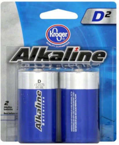 Kroger® Alkaline D Batteries - 2 Pack Perspective: front