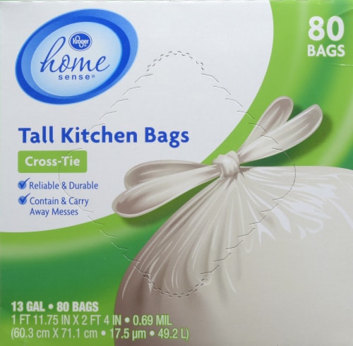 Kroger® Tall Cross-Tie 13 Gallon Kitchen Trash Bag Perspective: front