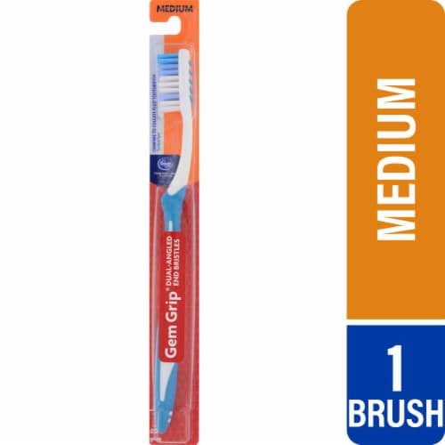 Kroger® Gem Grip® Diamond Head Medium Toothbrush Perspective: front