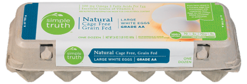 Simple Truth™ Natural Cage Free Grain Fed Grade AA Large White Eggs Perspective: front