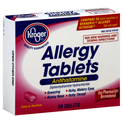 Kroger® Antihistamine Allergy Relief Tablets Perspective: front