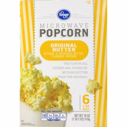 Kroger® Original Butter Microwave Popcorn, 6 ct / 3 oz - Metro Market