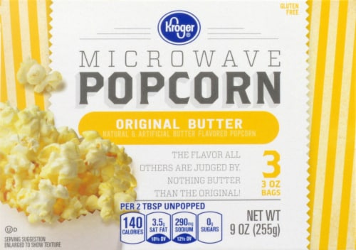 Kroger® Original Butter Microwave Popcorn Perspective: front