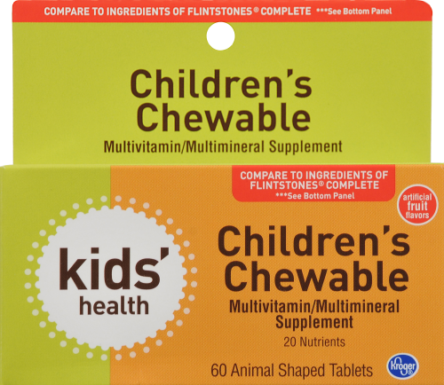 Kroger® Kids' Health Children's Chewable Multivitamins/Multimineral Supplements Perspective: front