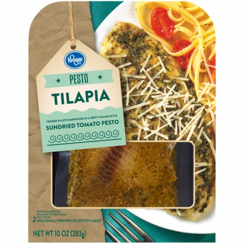 Kroger® Frozen Tilapia with Sundried Tomato Pesto Sauce Perspective: front