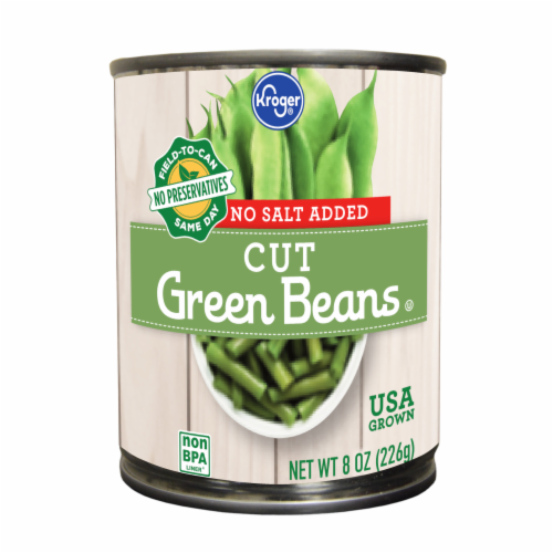 Kroger® No Salt Added Cut Green Beans Perspective: front