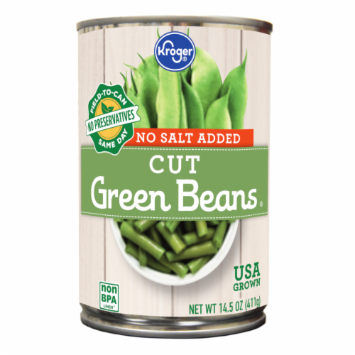 Kroger® No Salt Added Cut Green Beans Perspective: front