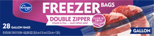 Kroger® Double Zipper Gallon Size Freezer Bags, 28 ct - Fry's Food