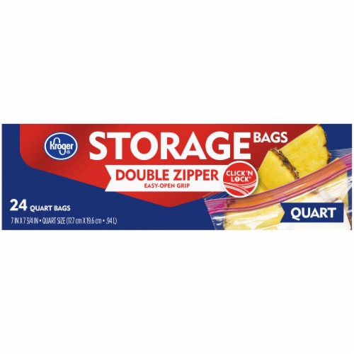 Kroger® Double Zipper Quart Storage Bags Perspective: front