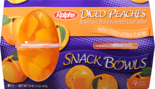 Ralphs Diced Peaches Fruit Bowls Perspective: front