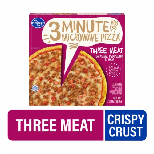 Kroger® 3 Minute Microwave Three Meat Frozen Pizza Perspective: front