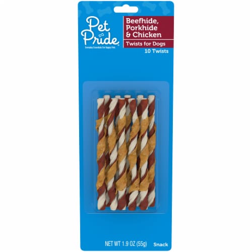 Pet Pride® Beefhide Porkhide and Chicken Twists for Dogs Perspective: front