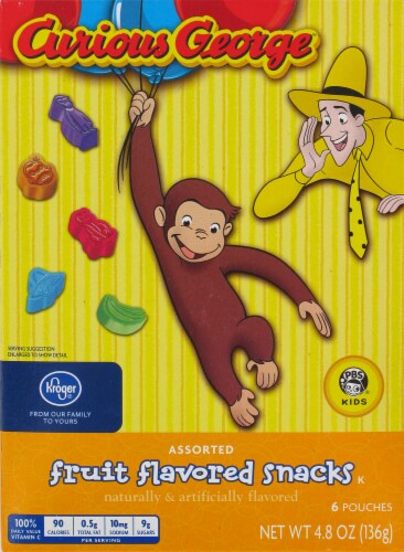 Kroger® Curious George Fruit Snacks 6 Count Perspective: front