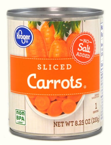 Kroger® No Salt Added Sliced Carrots Perspective: front
