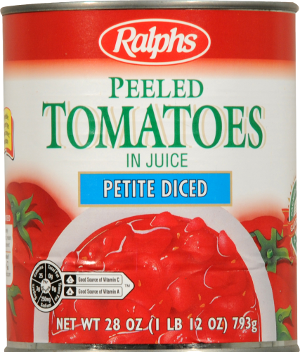 Ralphs Petite Diced Peeled Tomatoes Perspective: front