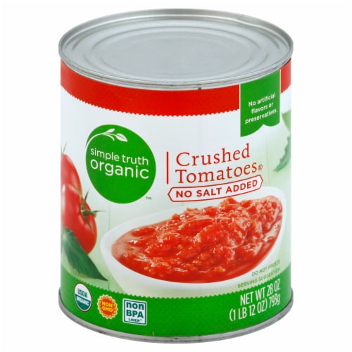 Simple Truth Organic® No Salt Added Crushed Tomatoes Perspective: front