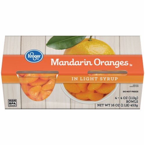 Kroger® Mandarin Orange Cups in Light Syrup Perspective: front