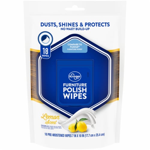Kroger® Lemon Scent Furniture Polish Wipes Perspective: front
