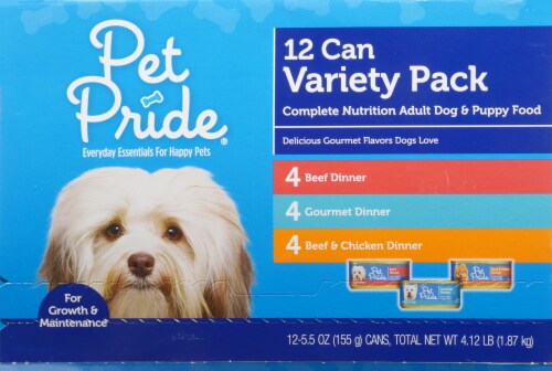 Pet Pride® Wet Dog Food Variety Pack Perspective: front