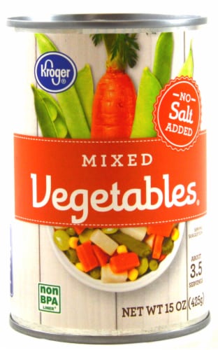 Kroger® No Salt Added Mixed Vegetables Perspective: front