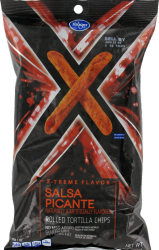 Kroger® X-Treme Flavor Salsa Picante Rolled Tortilla Chips Perspective: front