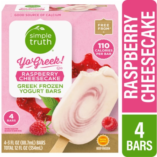 Simple Truth™ Raspberry Cheesecake Frozen Greek Yogurt Bars Perspective: front