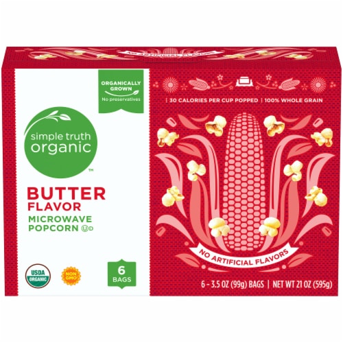 Simple Truth Organic® Butter Flavor Microwave Popcorn Perspective: front