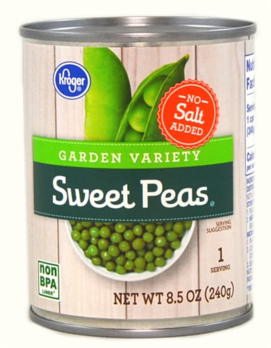Kroger® No Salt Added Garden Variety Sweet Peas Perspective: front