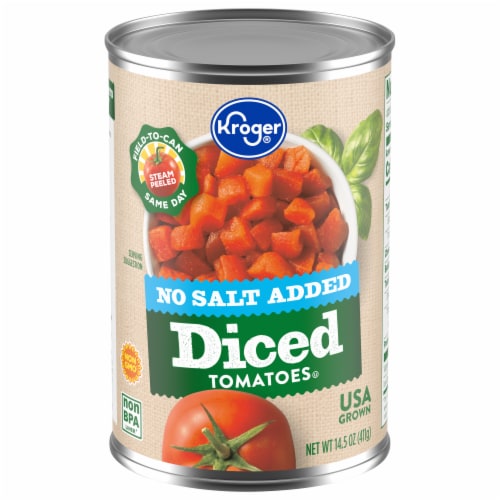 Kroger® No Salt Added Diced Tomatoes Perspective: front