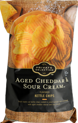 Private Selection™ Aged Cheddar & Sour Cream Kettle Chips Perspective: front