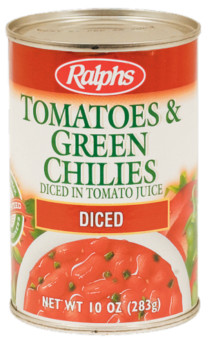 Ralphs Diced Tomatoes & Green Chiles Perspective: front