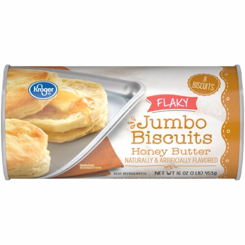Kroger® Honey Butter Flaky Jumbo Biscuits Perspective: front