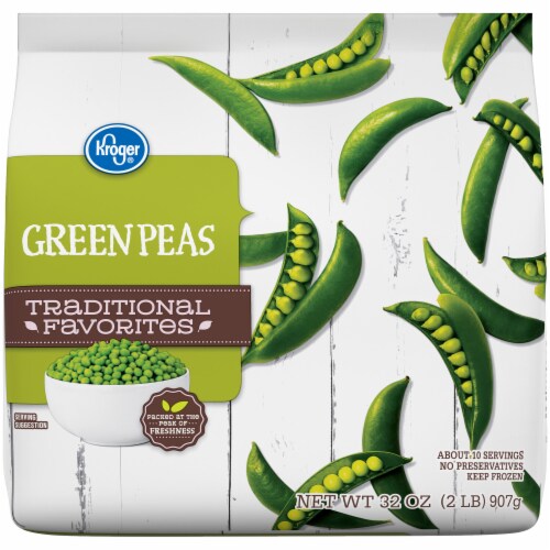 Kroger® Traditional Favorites Frozen Peas Green Perspective: front