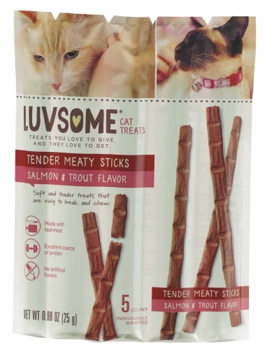 Luvsome® Salmon & Trout Flavor Cat Treat Sticks, 5 ct / 0.88 oz - City  Market