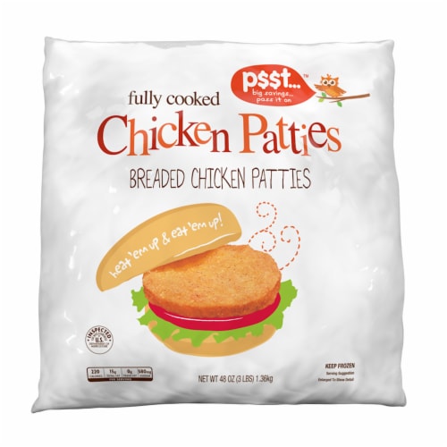 p$$t... Fully Cooked Chicken Patties Perspective: front
