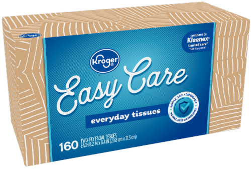 Kroger® White Unscented Facial Tissues Box Perspective: front