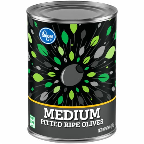 Kroger® Medium Pitted Ripe Black Olives Perspective: front