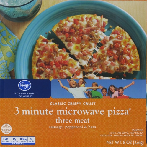 Kroger® 3 Minute Microwave Three Meat Pizza Perspective: front