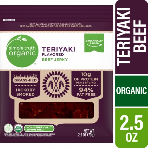 Simple Truth Organic® Teriyaki Flavored Beef Jerky Perspective: front