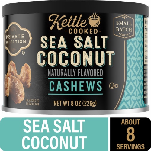 Private Selection® Salted Kettle Cooked Coconut Cashews Perspective: front