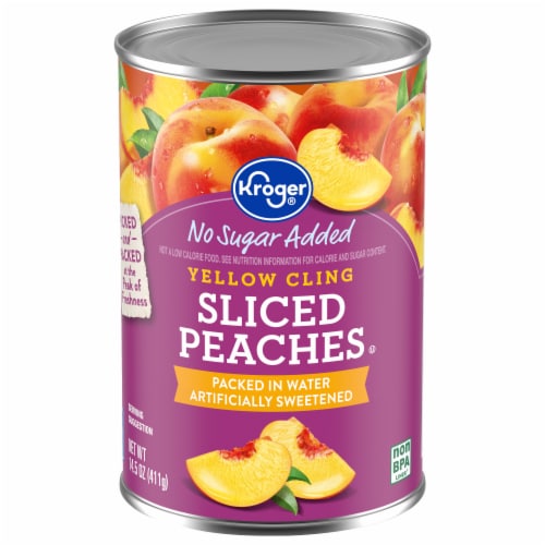Kroger® Canned Yellow Cling Sliced Peaches No Sugar Added Perspective: front