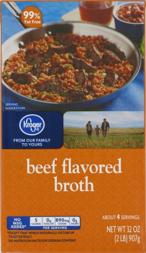 Kroger® Fat Free Beef Broth Perspective: front