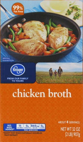 Kroger® Fat Free Chicken Broth Perspective: front