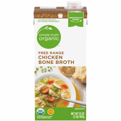 Pacific Foods Organic Unsalted Chicken Bone Broth, 32 oz Carton