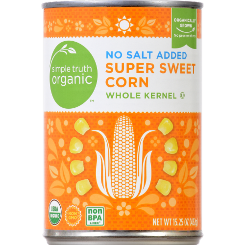 Simple Truth Organic™ No Salt Added Whole Kernel Super Sweet Corn Perspective: front
