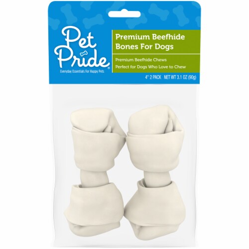 Pet Pride® Premium Beefhide 4-Inch Bones for Dogs Perspective: front
