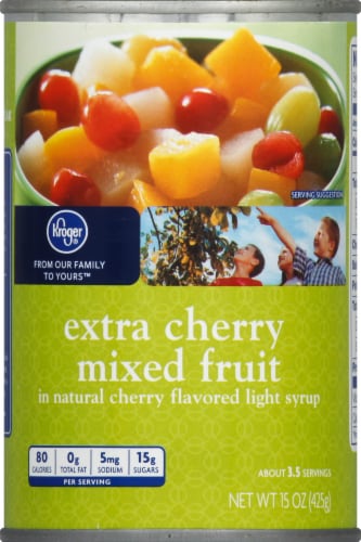 Kroger® Extra Cherry Mixed Fruit in Light Syrup Perspective: front