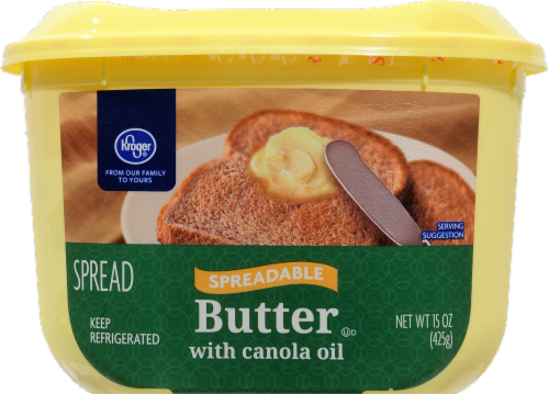 Kroger® Spreadable Butter with Canola Oil Perspective: front