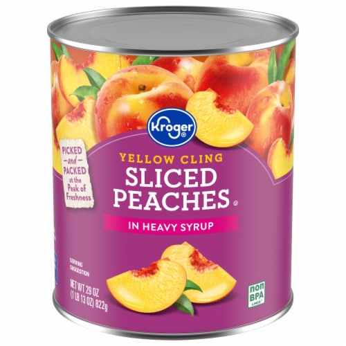 Kroger® Canned Yellow Cling Sliced Peaches in Heavy Syrup Perspective: front