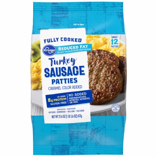 Kroger® Reduced Fat Breakfast Turkey Sausage Patties Perspective: front